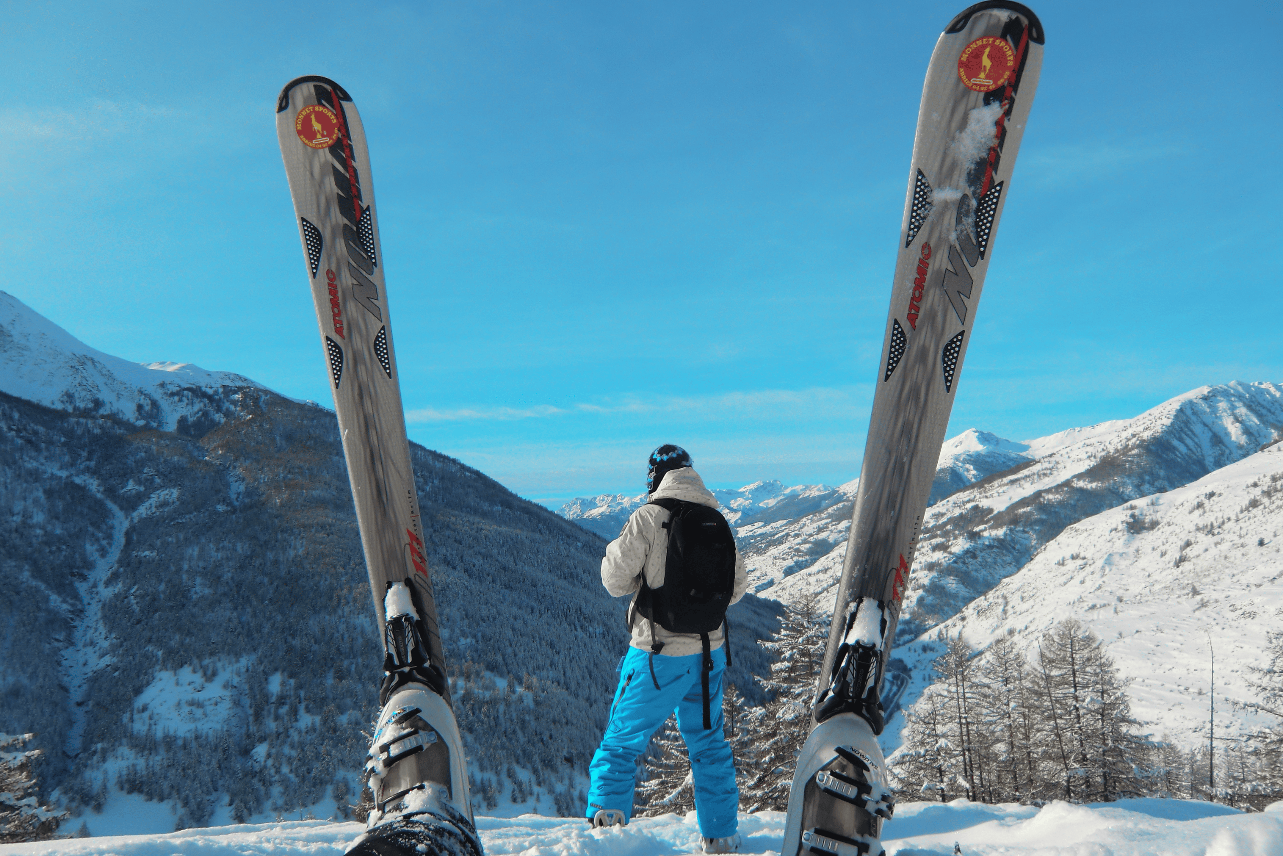 couple spends time skiing in French Alps