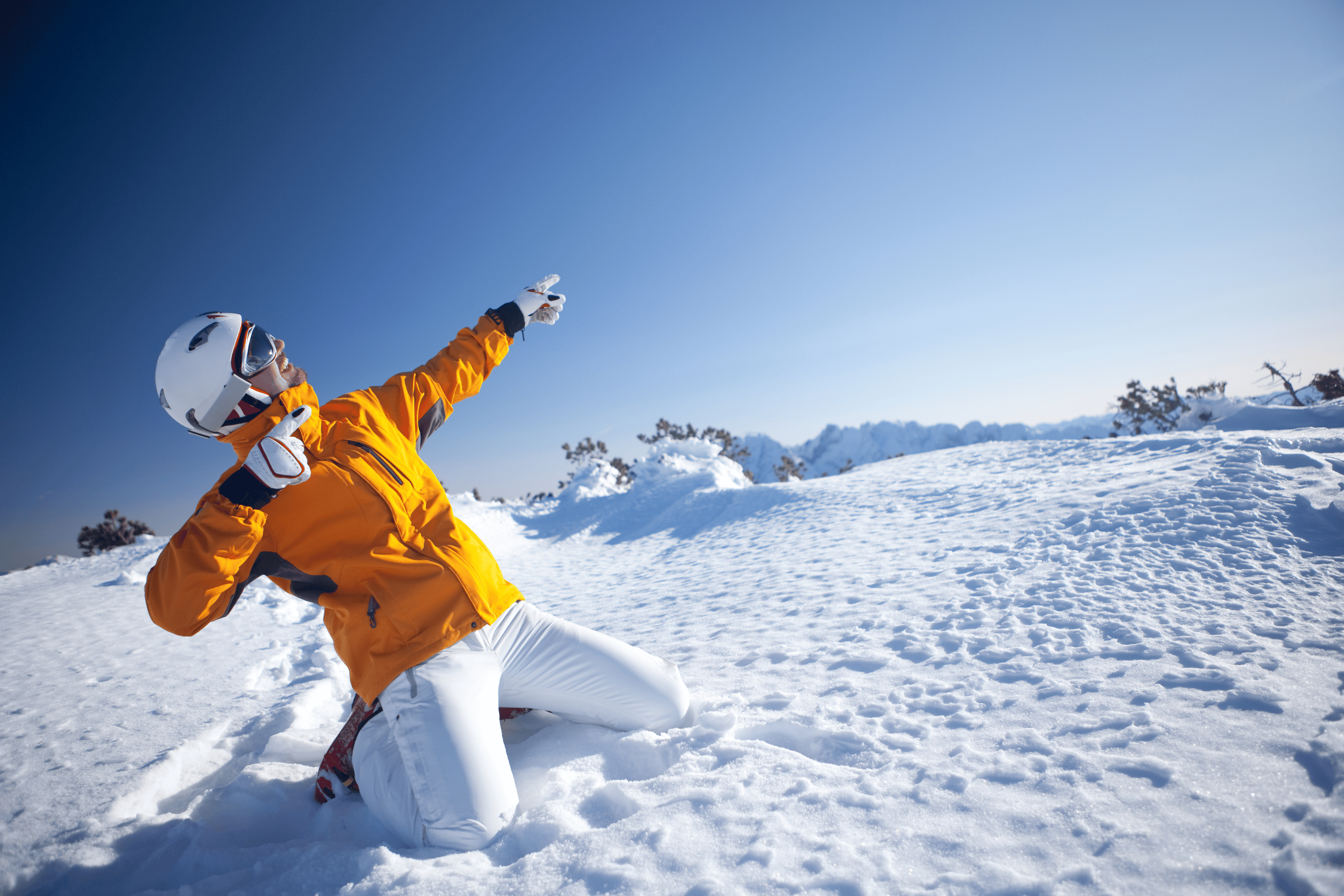person enjoying his ski resort experience