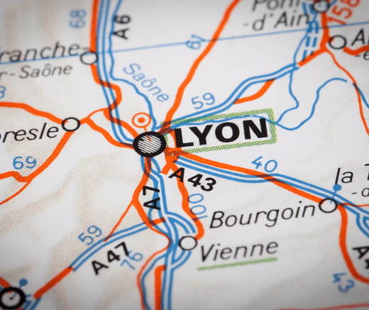 Lyon on the map
